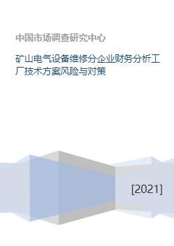 礦山電氣設備維修分企業財務分析、工廠技術方案風險與對策及資本投資咨詢